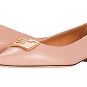 Brand New Tory Burch sz 6.5 20mm Gigi Pink Moon Pointy Toe Patent Flats 65187